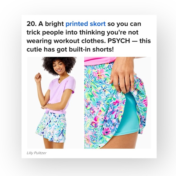 new Lilly Pulitzer ☀︎︎ Luxletic Aila Skort ☀︎︎ Amalfi Blue Alligator Isle ☀︎︎XXS - Picture 3 of 15